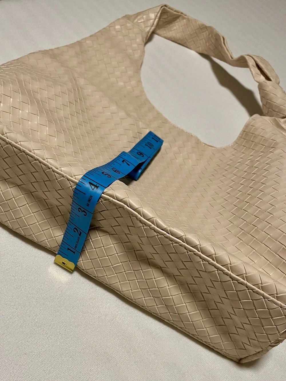 Ulta Beauty Woven Shoulder Hobo Bag Purse Faux Leather CREAM OFF WHITE Knotted